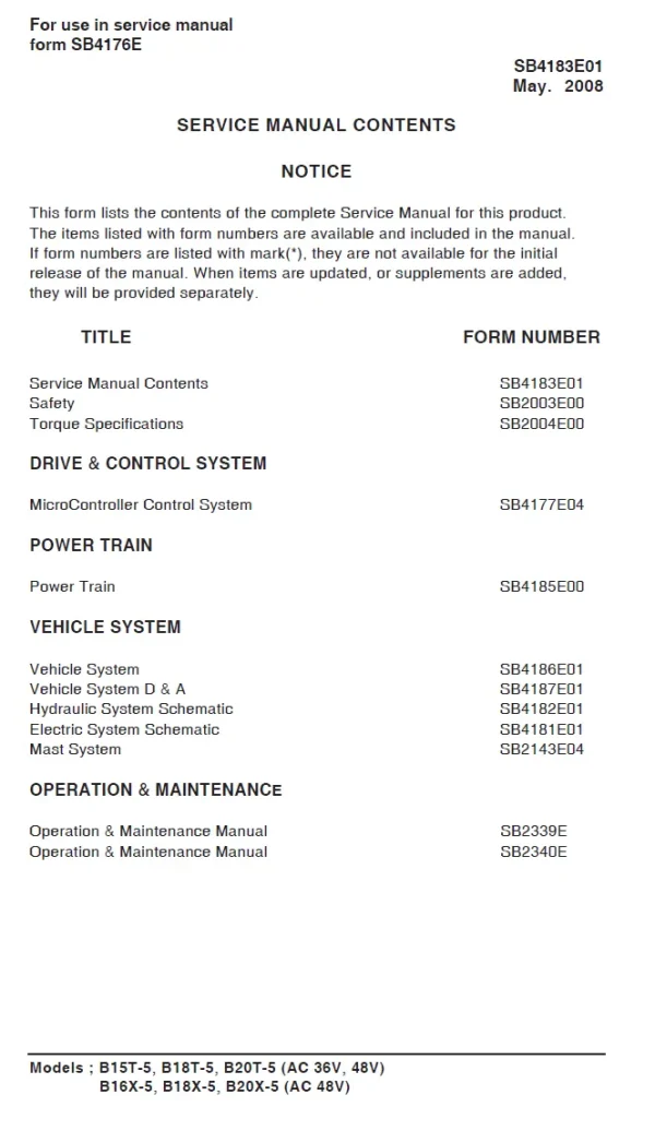 doosan b20t5 service manual