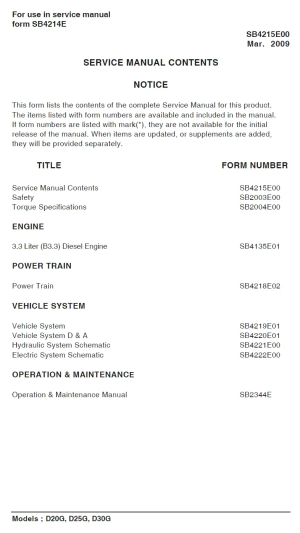 doosan d30g service manual