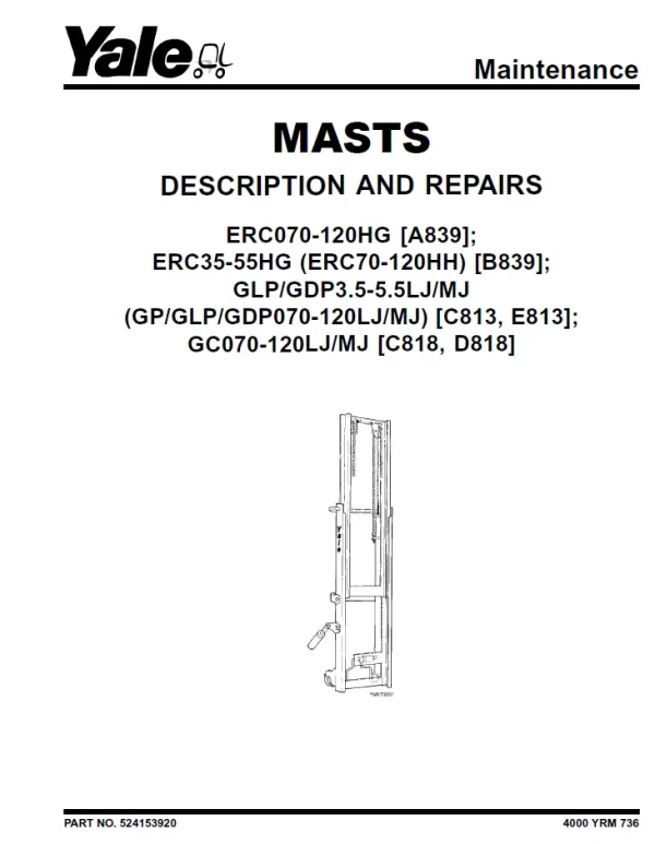 ERC40HG B839 Service manual forklift manual