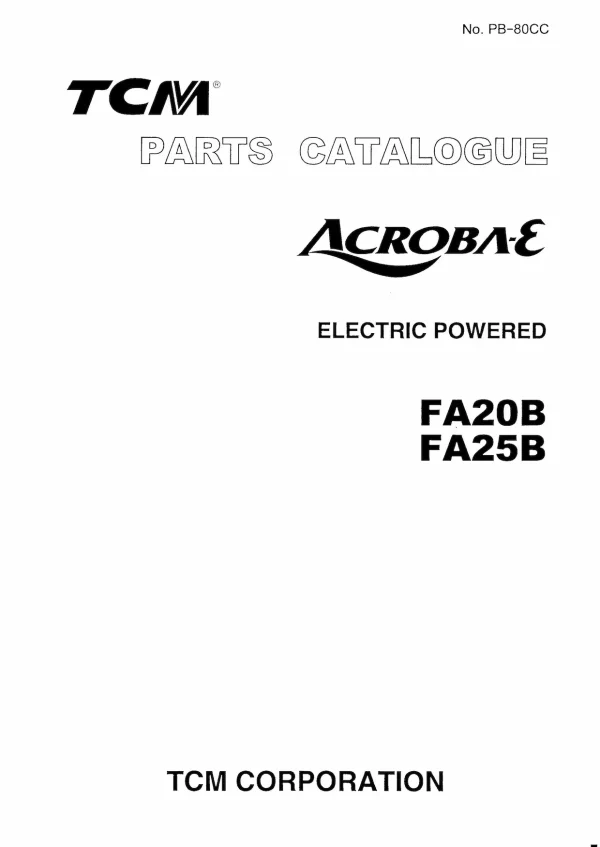 FA20B Parts Book 2 forklift manual