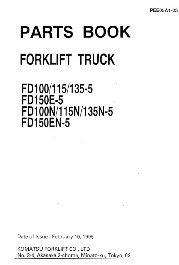 FD150E 5 PARTS BOOKa forklift manual