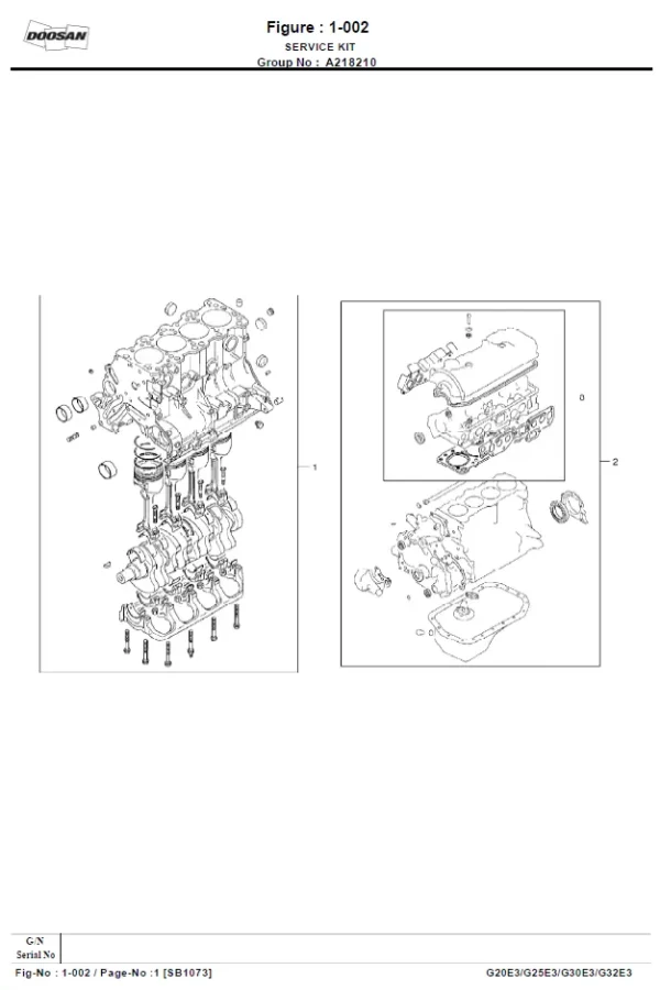 daewoo g30e-3 parts manual