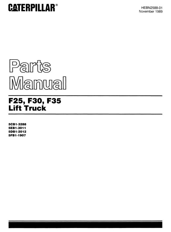 HEBN2588 01T Parts Manualss forklift manual