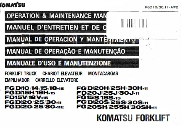 107 FGD10 30.11 o m manual forklift manual