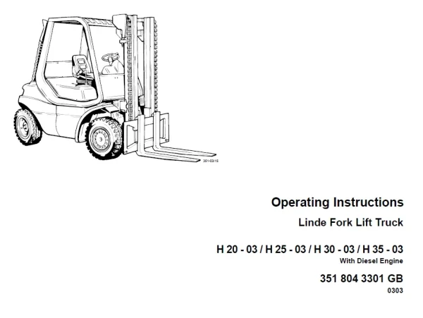 351 03 0303 GB OPERATING INSTRUCTIONS forklift manual