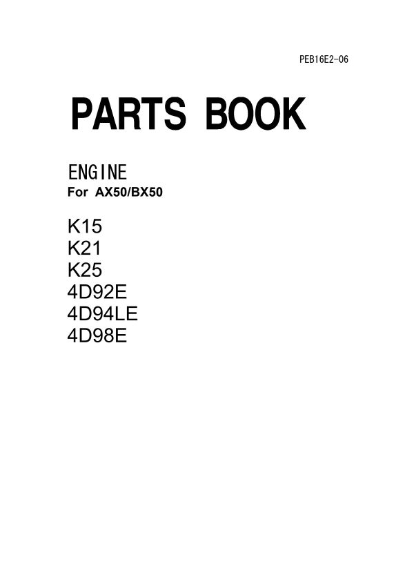 k15k21 engine parts book forklift manual