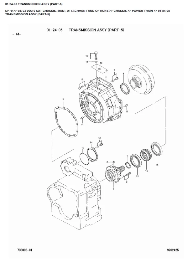 DP70 Parts Book forklift manual