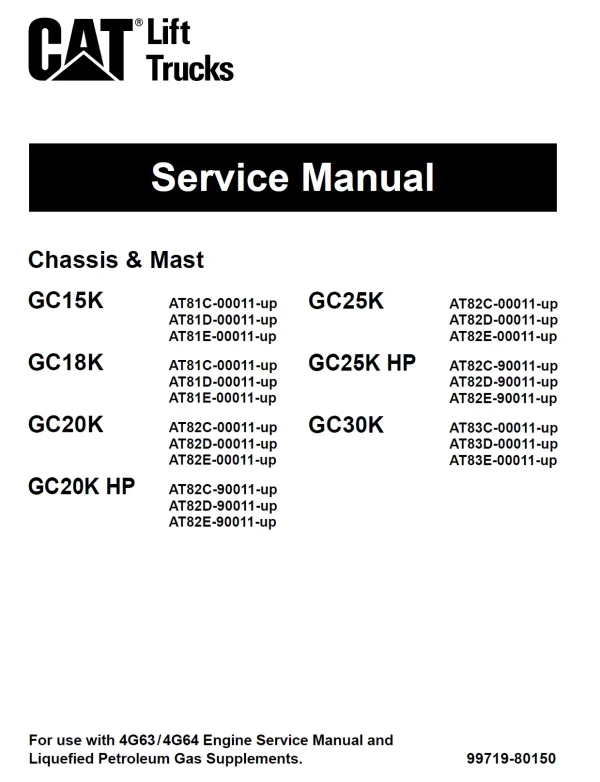 GC30K SERVICE MANUALS forklift manual