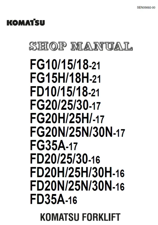 KOMATSU FD25 17 SERVICES forklift manual