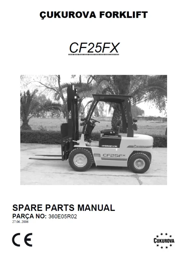 CUKUROVA CF25FX YEDEK PARCA KITABI 360E05R02sh forklift manual