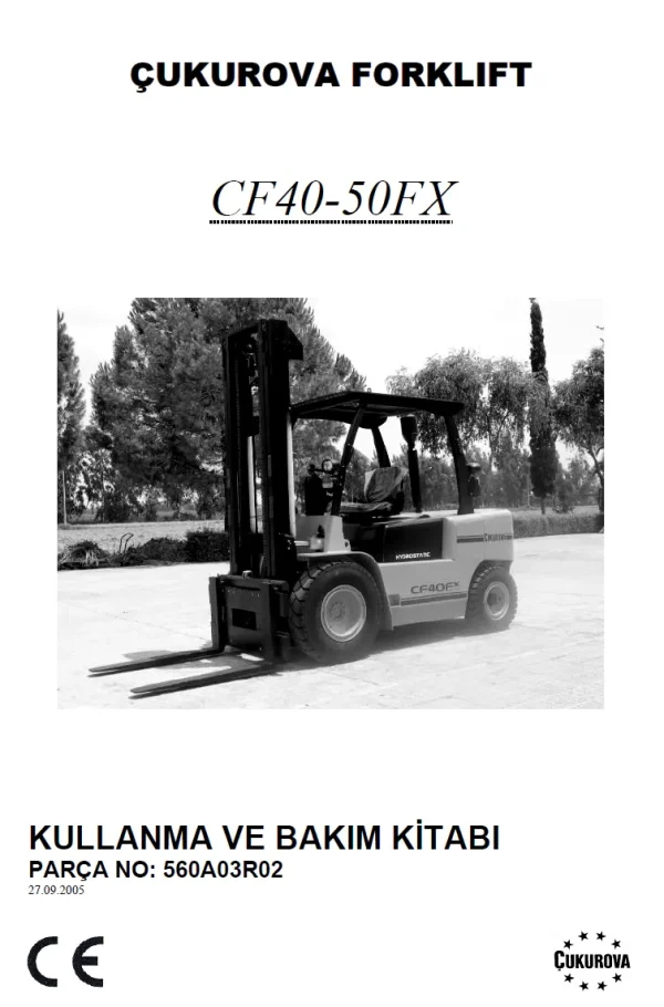 CUKUROVA CF40FX CF50FX KULLANMA VE BAKIM KITABi forklift manual