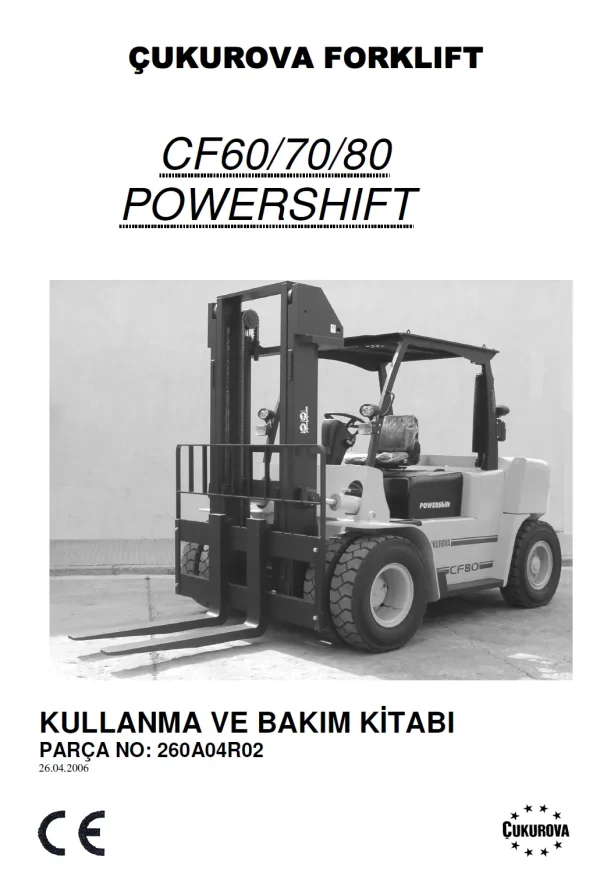 CUKUROVA CF607080 MSB Kullanma ve Bakim Kitabi forklift manual