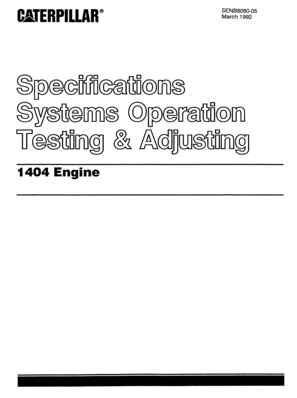 SENB8080 05 1404 ENGINE Service forklift manual