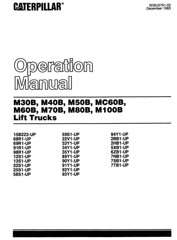 CATERPILLAR M50B MANUAL - Image 2