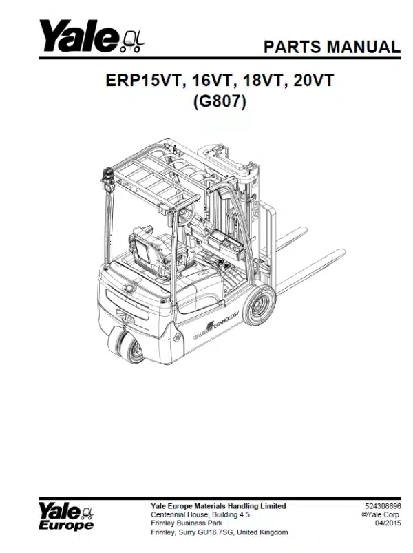 YALE ERP20VT [ERP040VT] (G807) parts manual