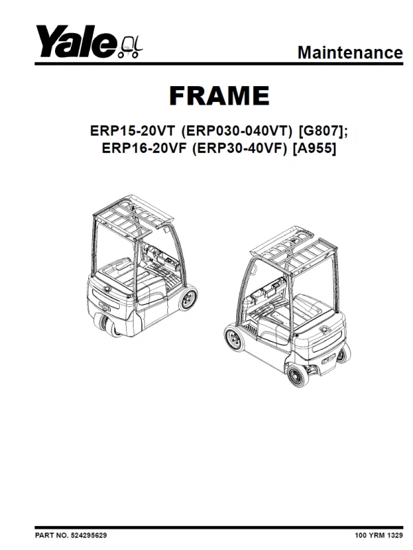 YALE ERP20VT [ERP040VT] (G807) service manual