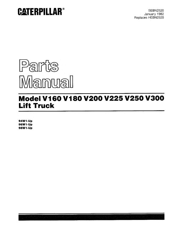 CATERPILLAR V300 parts manual