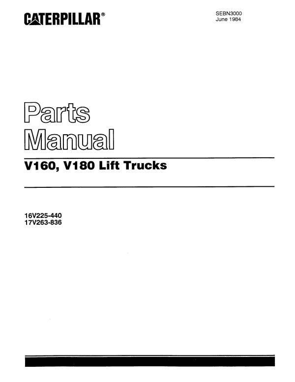 cat v160 parts manual