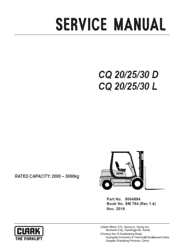 clark cq30L service manual