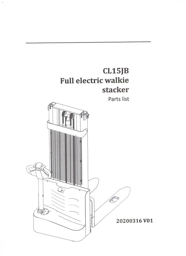 CL15JB STACKER parts list