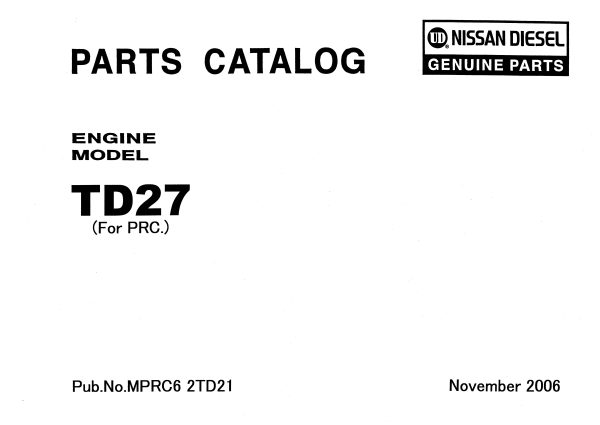 EP Forklift Engine Nissan Part Manual TD27 scaled forklift manual