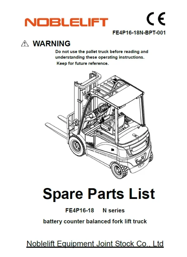 noblelift fe4p16 spare parts list