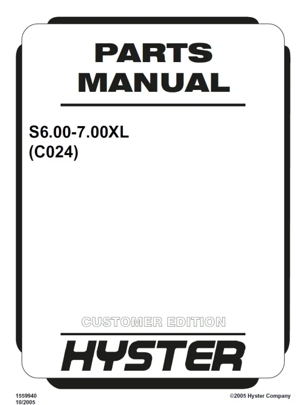 1559940 C024E S6.00 7.00XL forklift manual