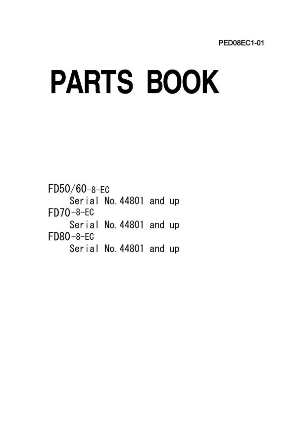 FD70 8 PARTS BOOK forklift manual