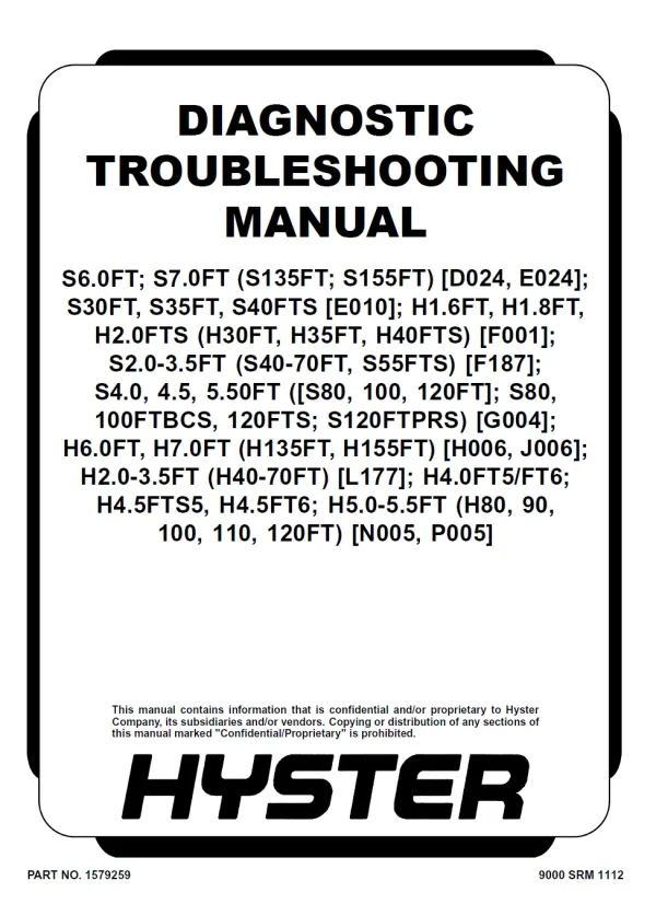 H5.00FT P005 Service Manual forklift manual