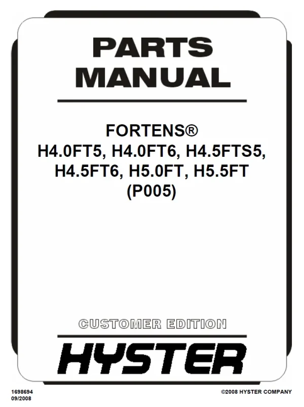 hyster h5.0 parts manual