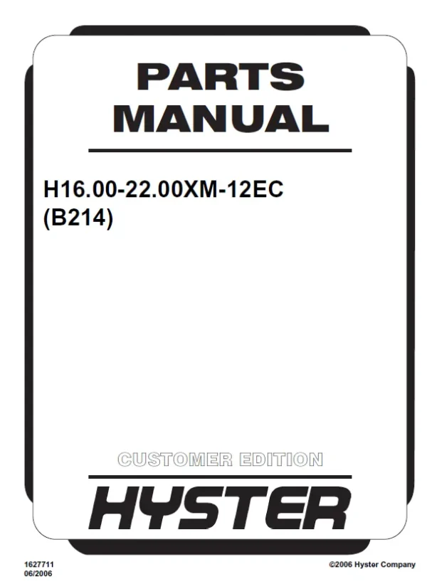 Spare-Parts-Hyster-Stacker-H16-00XM-12EC