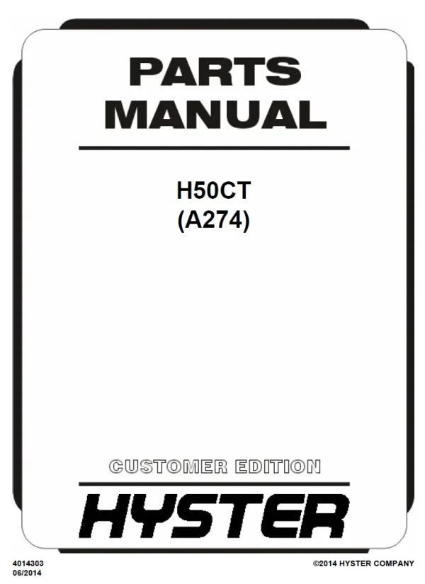 HYSTER H50CT PARTS MANUAL