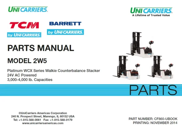 2W5 PartsManual forklift manual