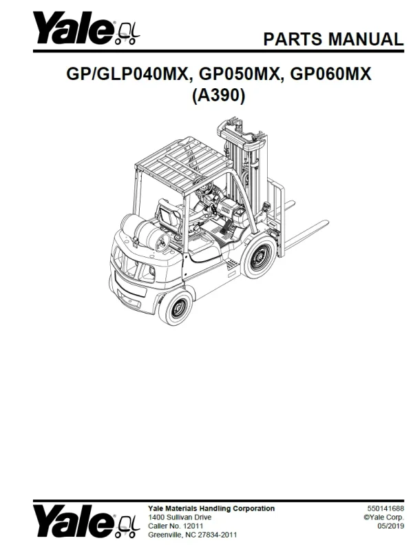 496143305 YALE MX 40 50 60 A390 parts forklift manual