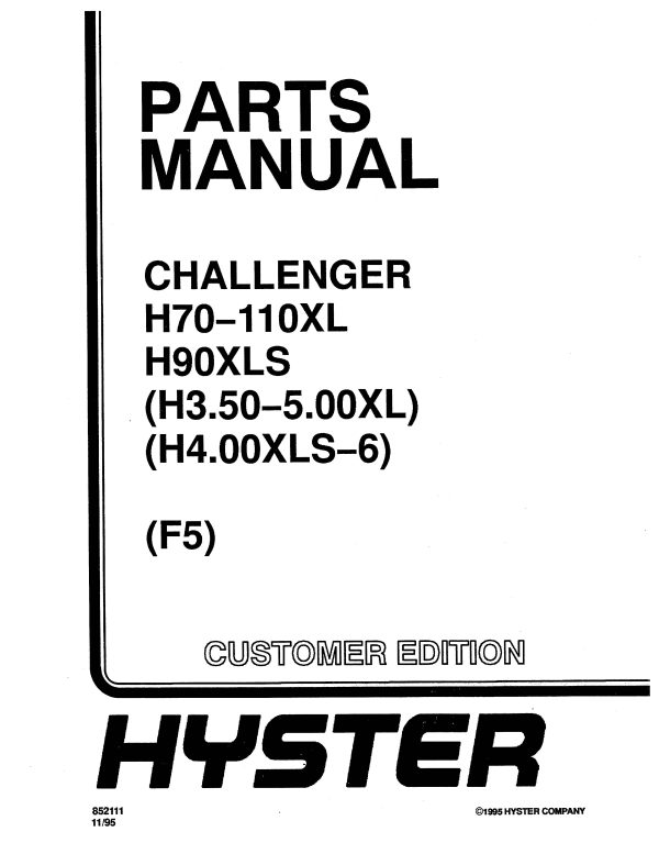 HYSTER H5XL-PARTS-BOOK