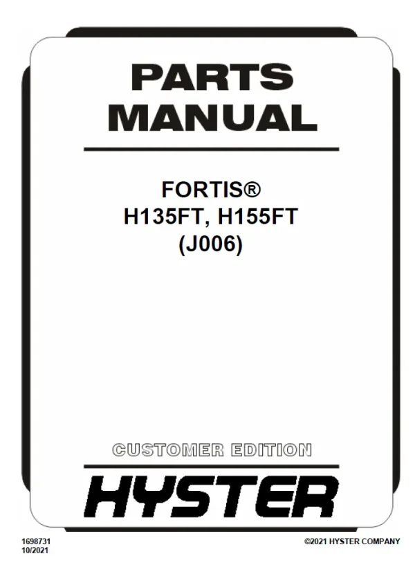 hyster H7.00FT-J006-PARTS-BOOK