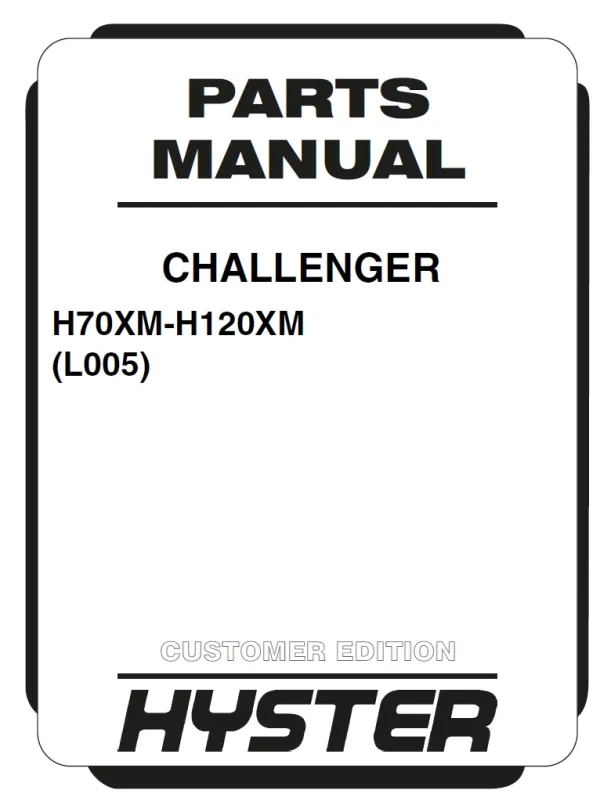 HYSTER H70XM L005 PARTS BOOK