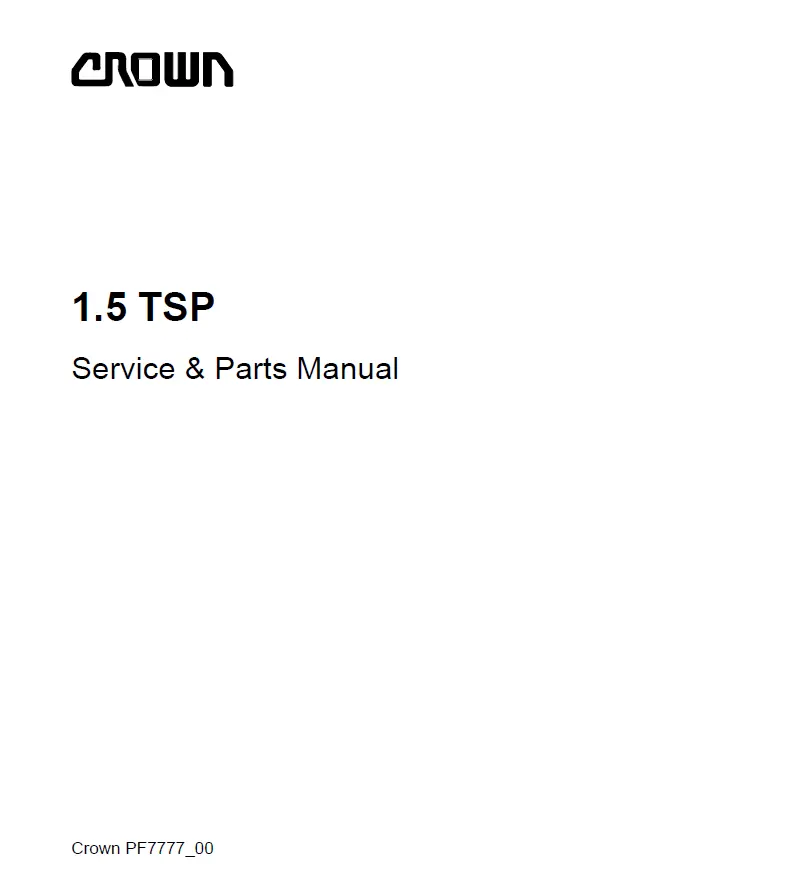 Crown TSP Manual 4 Crown TSP Manual - Image 4