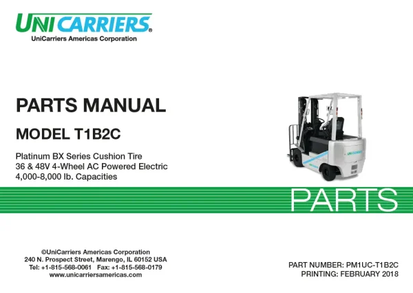 T1B2CM Parts Manual forklift manual