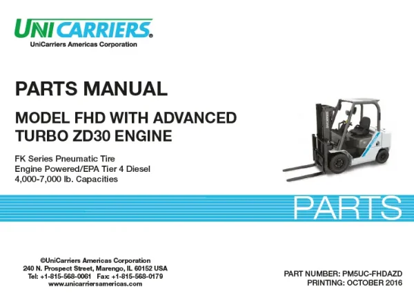 UNICARRIERS-FHD30-Parts-Manual