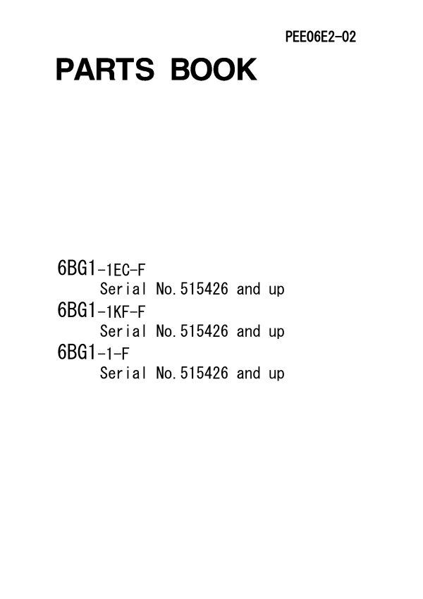 6bg1 ec engine parts book forklift manual