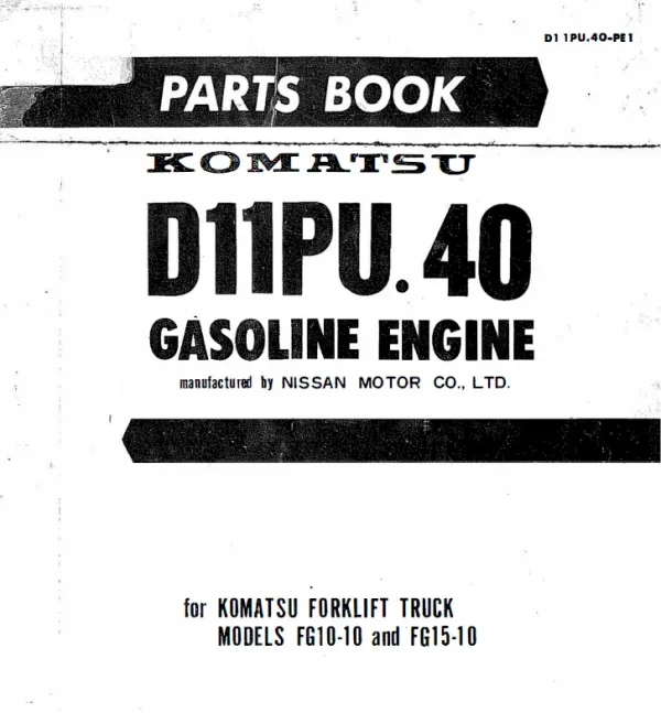 D11PU40. engine parts book forklift manual