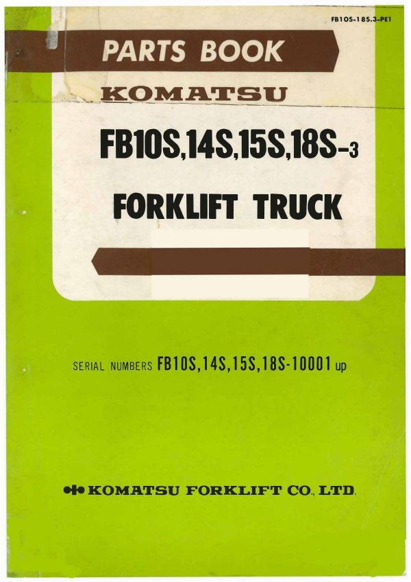 FB18S 3 PARTS BOOK forklift manual