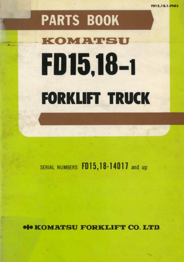 FD18 1 PARTS BOOK forklift manual