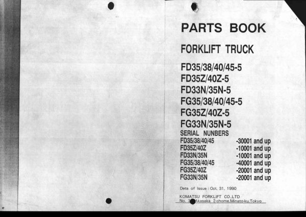 fd35 38 40 45 zn5 pm chassis parts book forklift manual