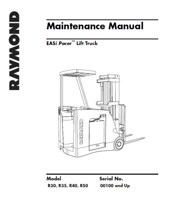 Raymond R30 EASi Forklift Repair Manual – PDF Format