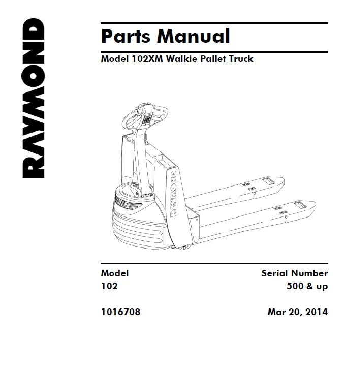 Raymond 102XM Pallet Truck Manual 3 Raymond 102XM Pallet Truck Manual - Image 3
