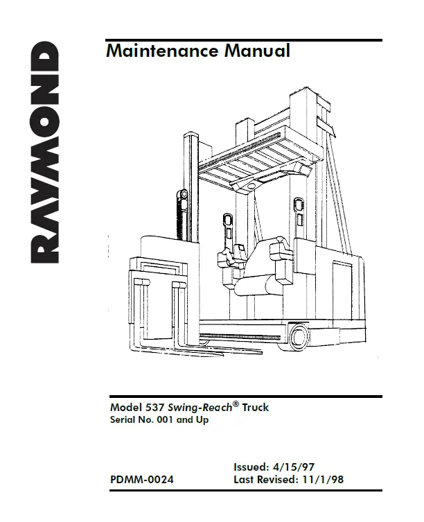 Raymond 537 Swing Reach Truck Manual 3 Raymond 537 Swing Reach Truck Manual - Image 3