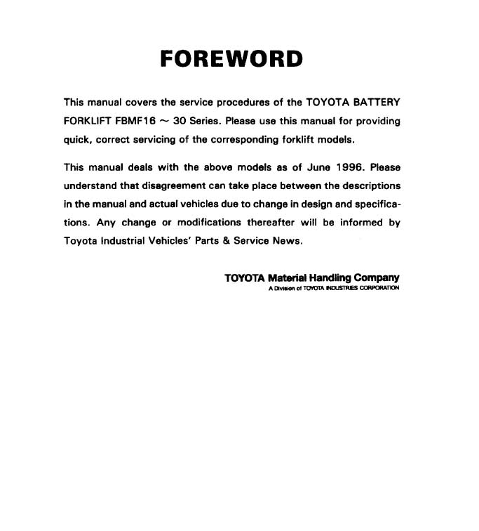 Toyota FBMF25 Manual 3 Toyota FBMF25 Manual - Image 3