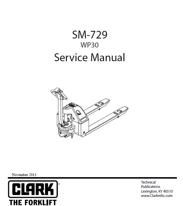 Clark WP30 Pallet Truck Manual 3 Clark WP30 Pallet Truck Manual - Image 3